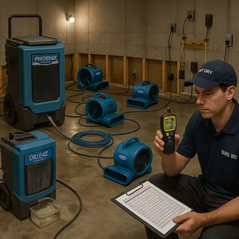 Structural Drying and Dehumidification process in Fox Lake Hills, IL